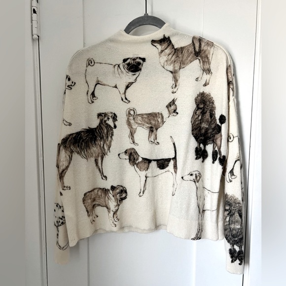 Anthropologie Sweaters - Anthropologie Pilcro The Alani Mock Neck Dog Graphic Printed Cashmere Sweater M